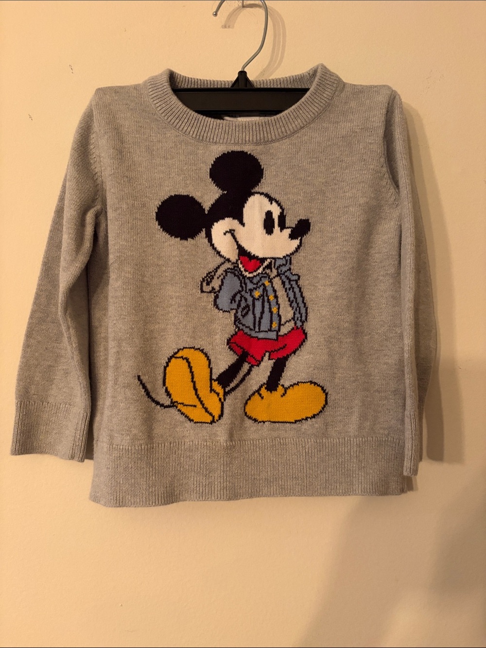 Baby GAP Gray Sweater with Mickey Mouse — Like New — 2T